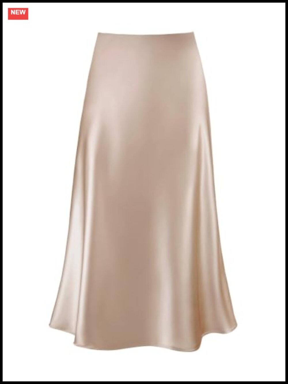 Satin A-Line Midi Skirt High Waisted Fishtail Ruffle Party Skirt
